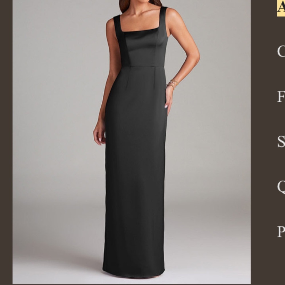 Azazie Flori Stretch Satin size A2 in Black